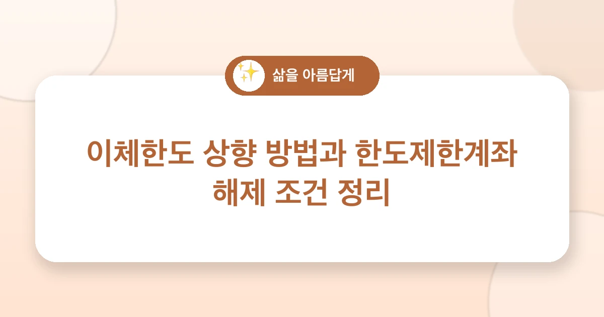 이체한도 상향
